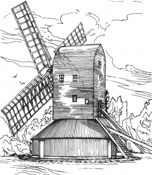 Mill Drawing by Roy West